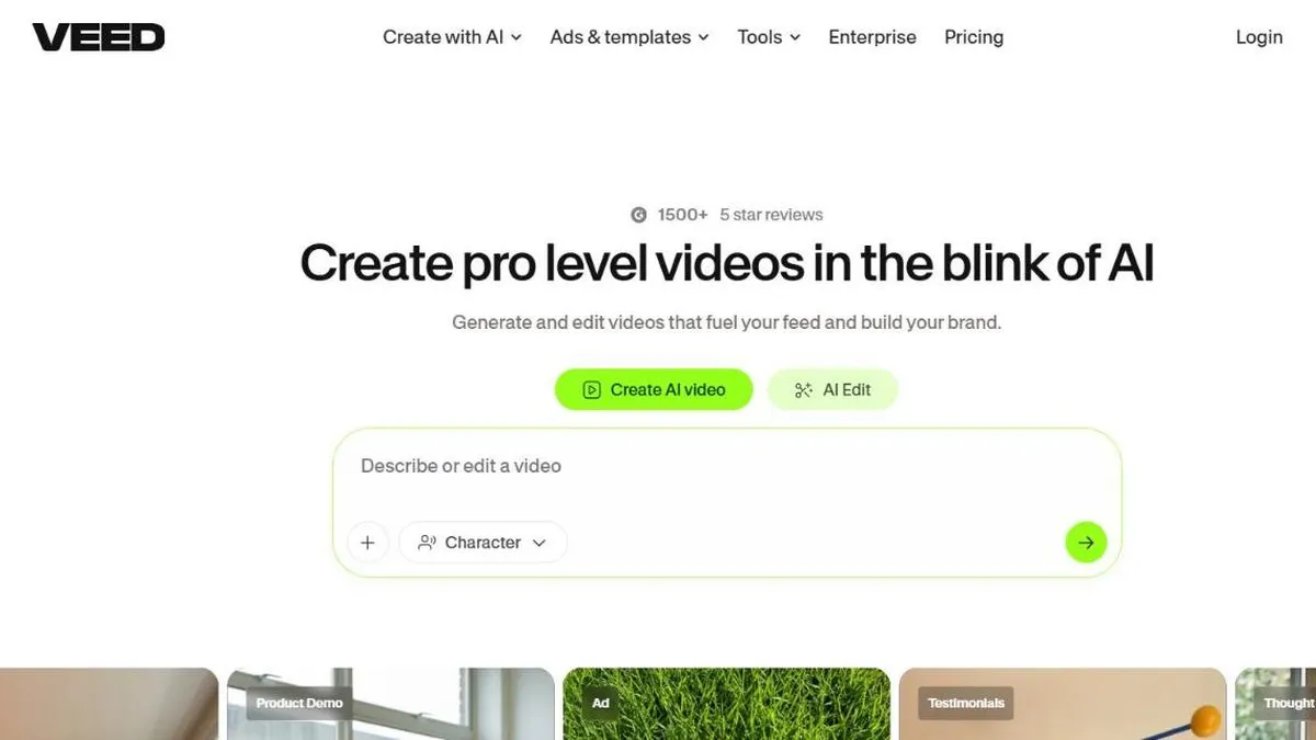 Screenshot of VEED